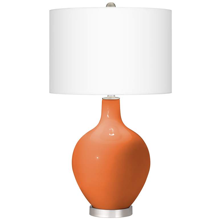 Image 2 Celosia Orange Ovo Table Lamp With Dimmer