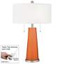 Celosia Orange Peggy Glass Table Lamp With Dimmer