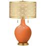 Celosia Orange Toby Brass Metal Shade Table Lamp