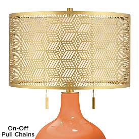 Image2 of Celosia Orange Toby Brass Metal Shade Table Lamp more views
