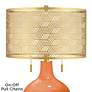 Celosia Orange Toby Brass Metal Shade Table Lamp