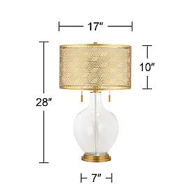 Image3 of Celosia Orange Toby Brass Metal Shade Table Lamp more views