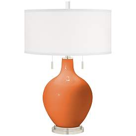 Image2 of Celosia Orange Toby Table Lamp with Dimmer