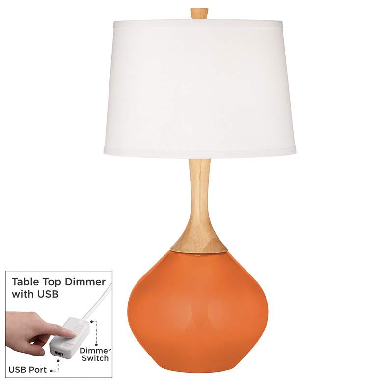 Image 1 Celosia Orange Wexler Table Lamp with Dimmer