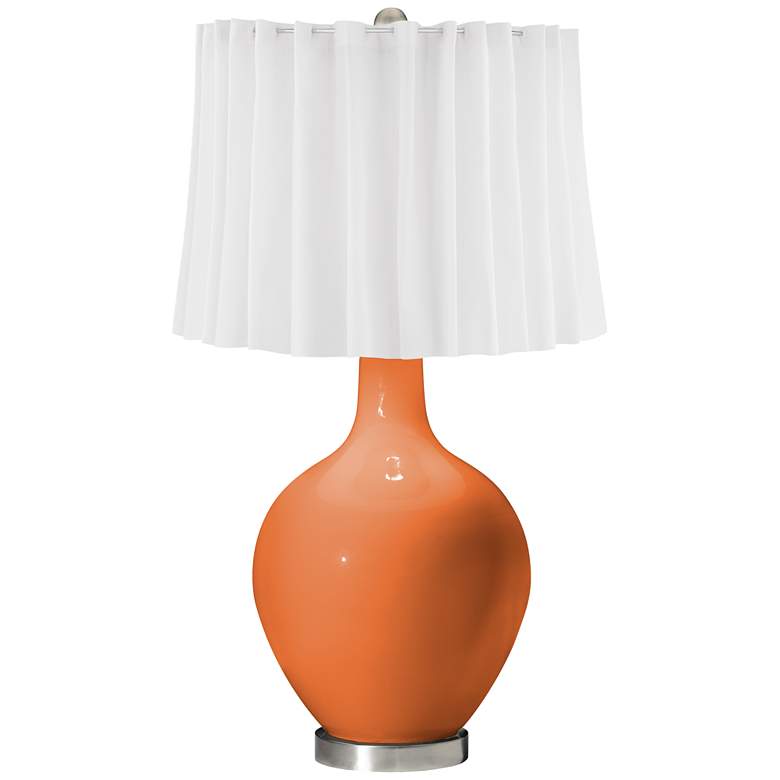Image 1 Celosia Orange White Curtain Ovo Table Lamp