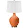 Celosia Orange White Curtain Ovo Table Lamp