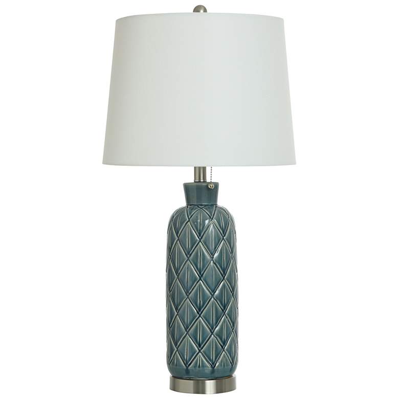 Image 1 Celtic 29.5" High Blue Gray Ceramic Table Lamp With Off-White Shade