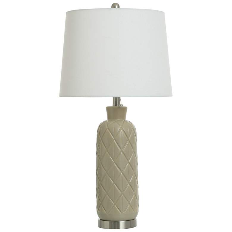 Image 1 Celtic 29.5" High Gray Taupe Ceramic Table Lamp With Off-White Shade