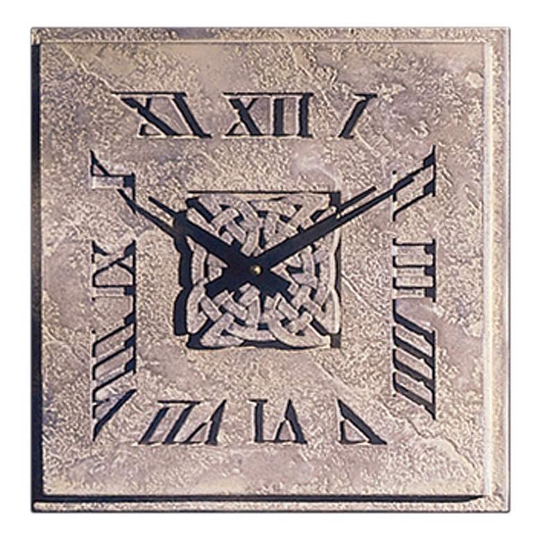 Image 1 Celtic Knot 14 inch Wide Battery Powered Square Wall Clock