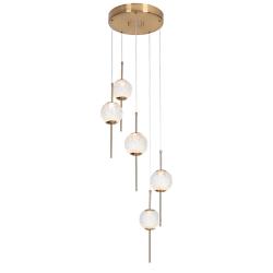 Cenlindes 14" Wide Plating Brass LED Multi-Light Pendant