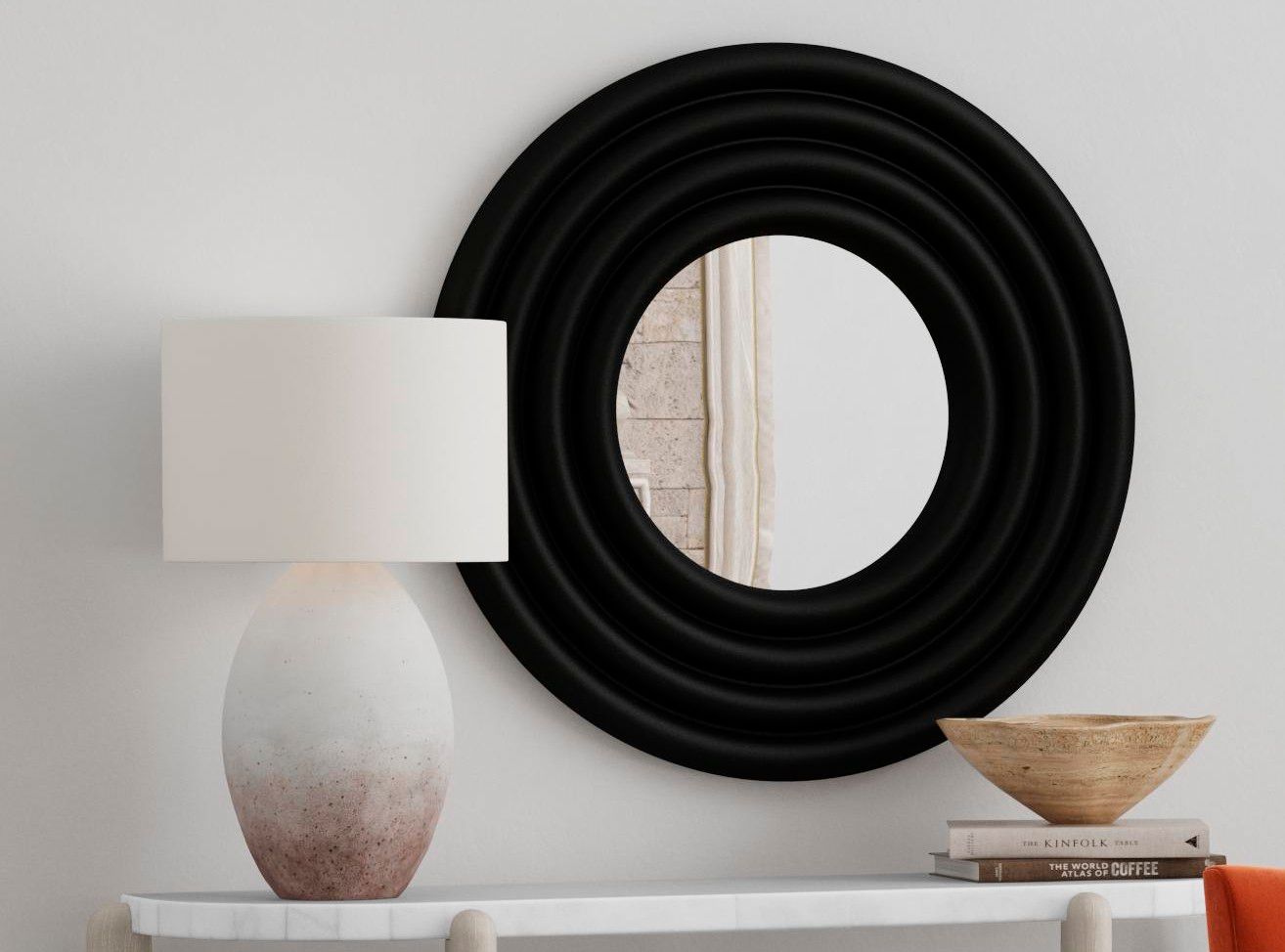 Image 5 Centauri 48"W x 48"H Matte Black Wall Mirror more views