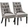 Centennial Gray Tufted Linen Dining Chair Set of 2