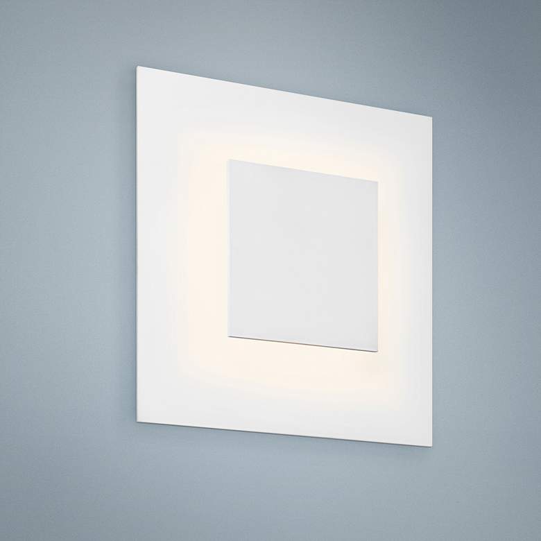 Image 1 Center Eclipse 8"H Textured White LED Wall Sconce