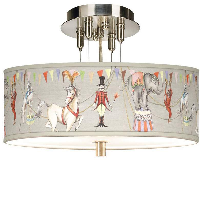 Image 1 Center Ring Circus Giclee 14 inch Wide Ceiling Light