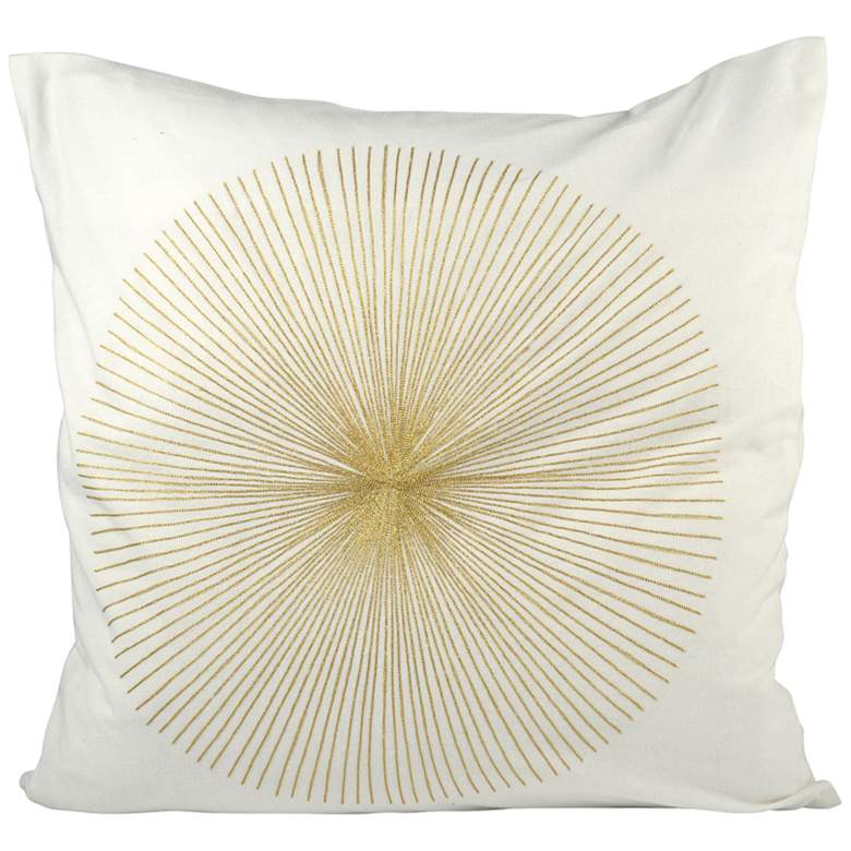 Image 1 Centra Snow and Gold 20 inch Square Decorative Pillow