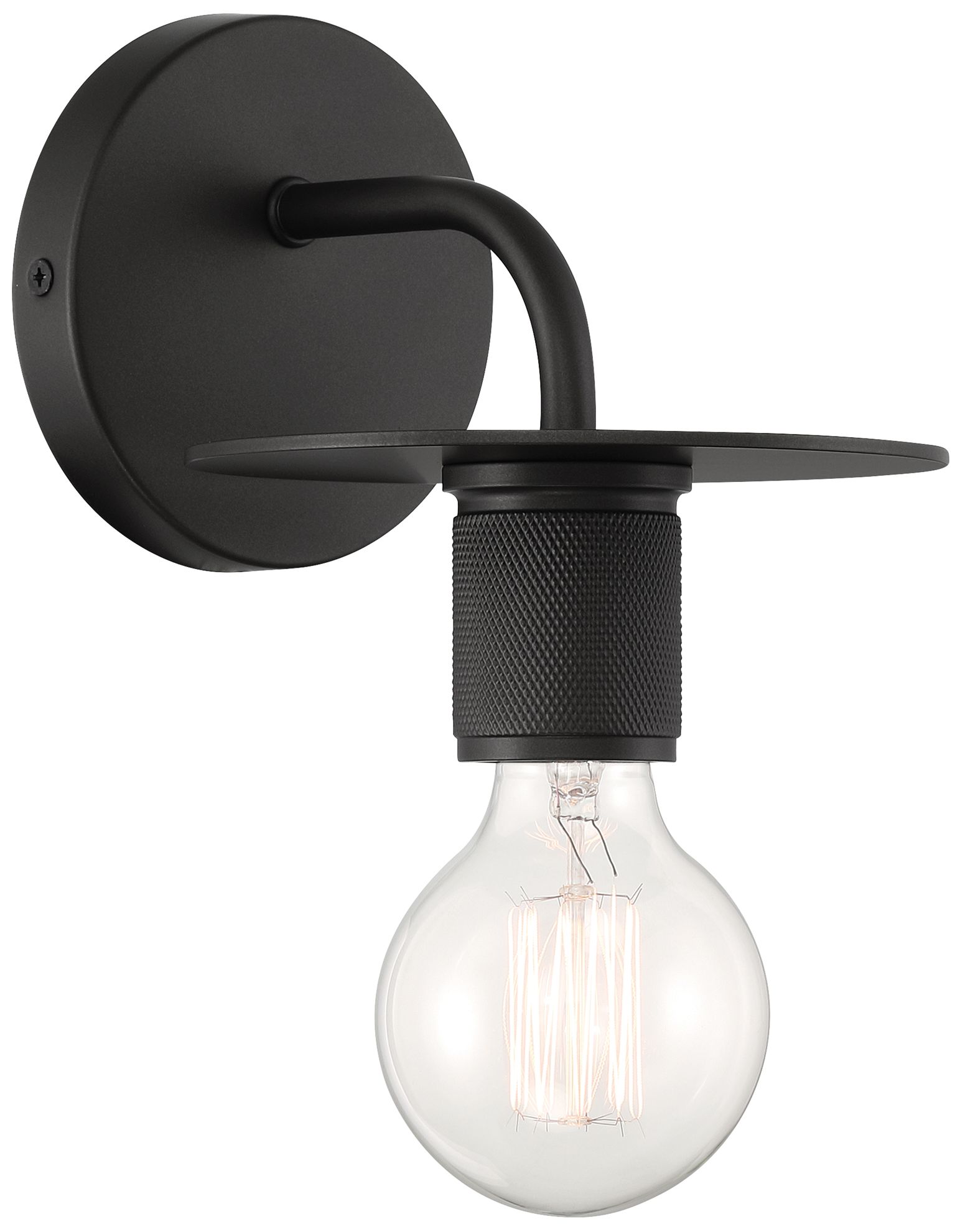 Central 6" High Black Wall Sconce