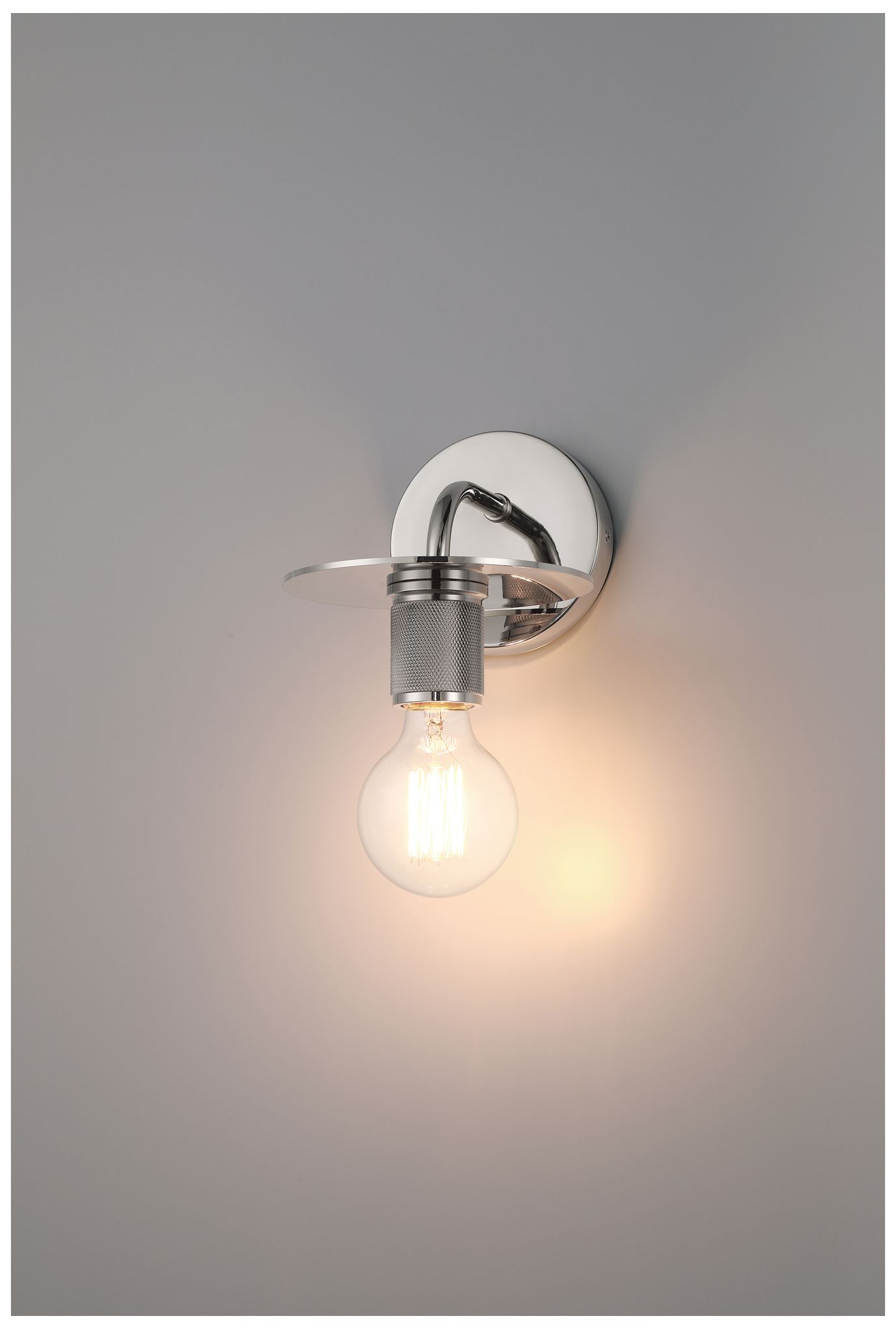 Image 2 Central 6" High Polished Nickel Wall Sconce more views