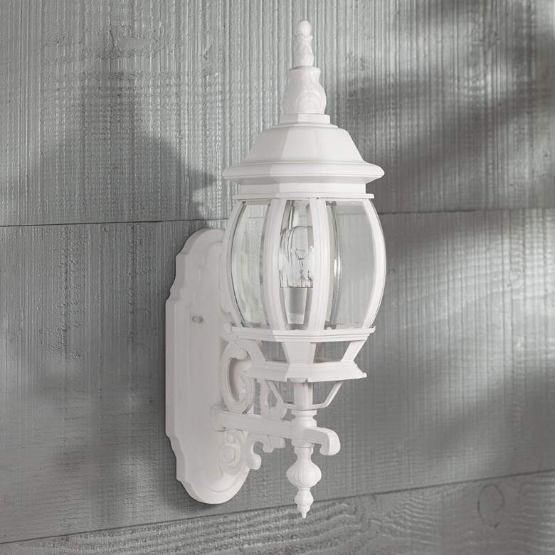 Image 1 Central Park 20" High White Upbridge Arm Outdoor Wall Light