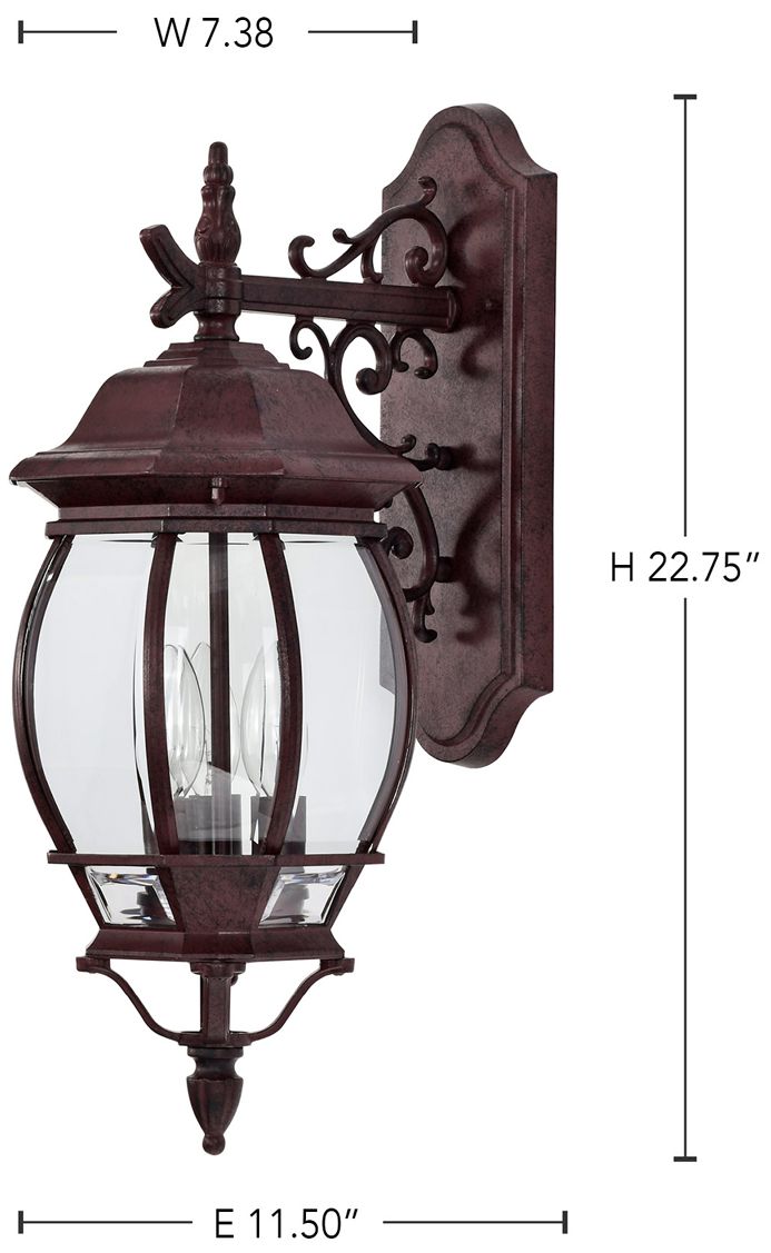 Central Park 22 3/4"H Old Bronze 3-Light Outdoor Wall Light