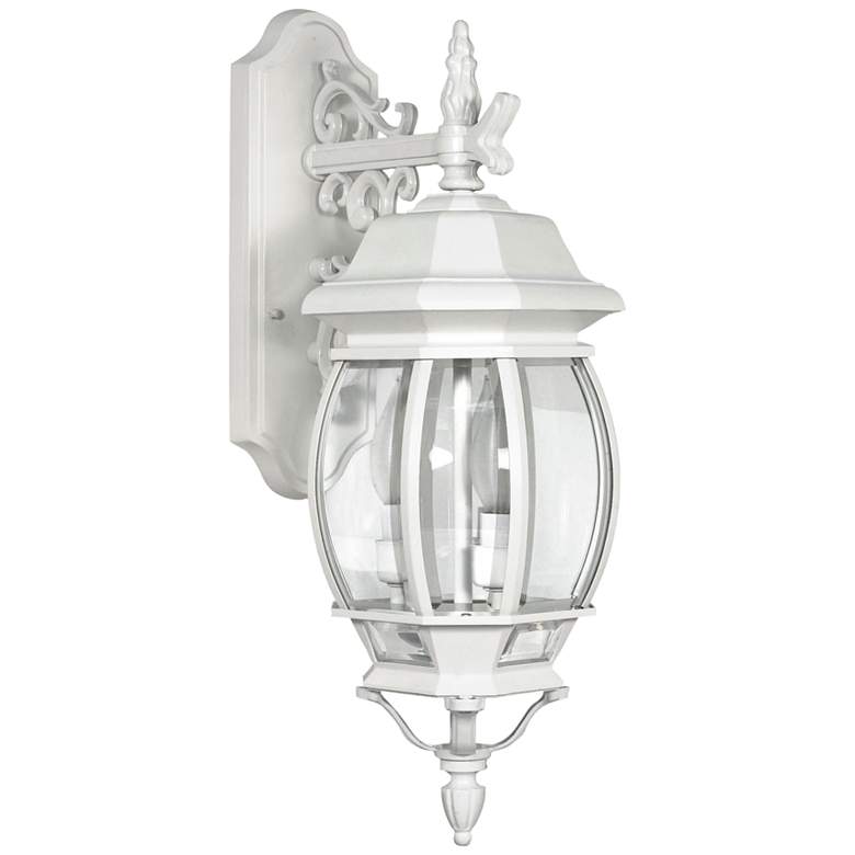 Image 1 Central Park 22 3/4 inchH White Downbridge Outdoor Wall Light