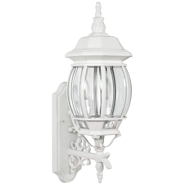 Image 2 Central Park 22 3/4 inchH White Upbridge Arm Outdoor Wall Light