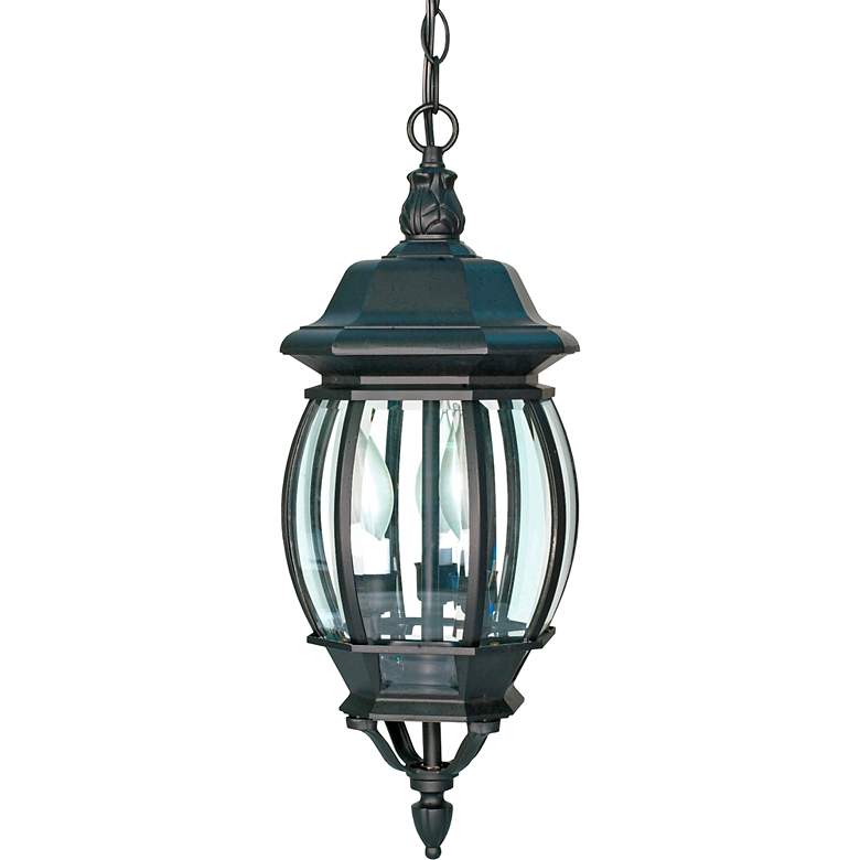 Image 1 Central Park; 3 Light; 20 in.; Hanging Lantern with Clear Beveled Glass