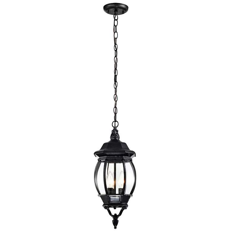 Image 4 Central Park; 3 Light; 20 in.; Hanging Lantern with Clear Beveled Glass more views