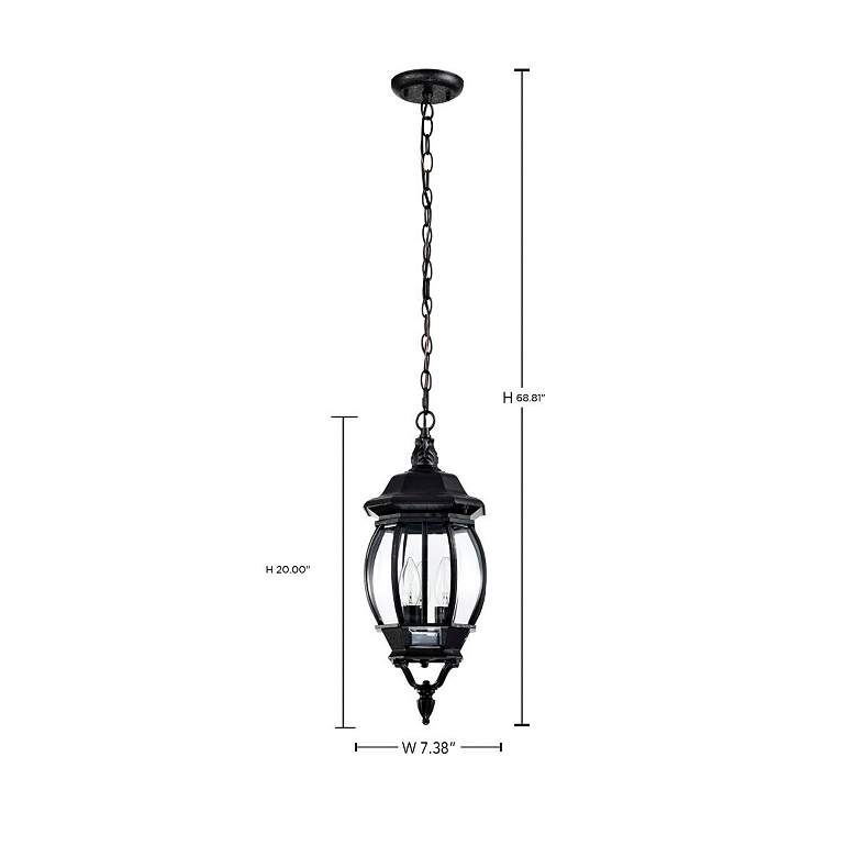 Image 7 Central Park; 3 Light; 20 in.; Hanging Lantern with Clear Beveled Glass more views
