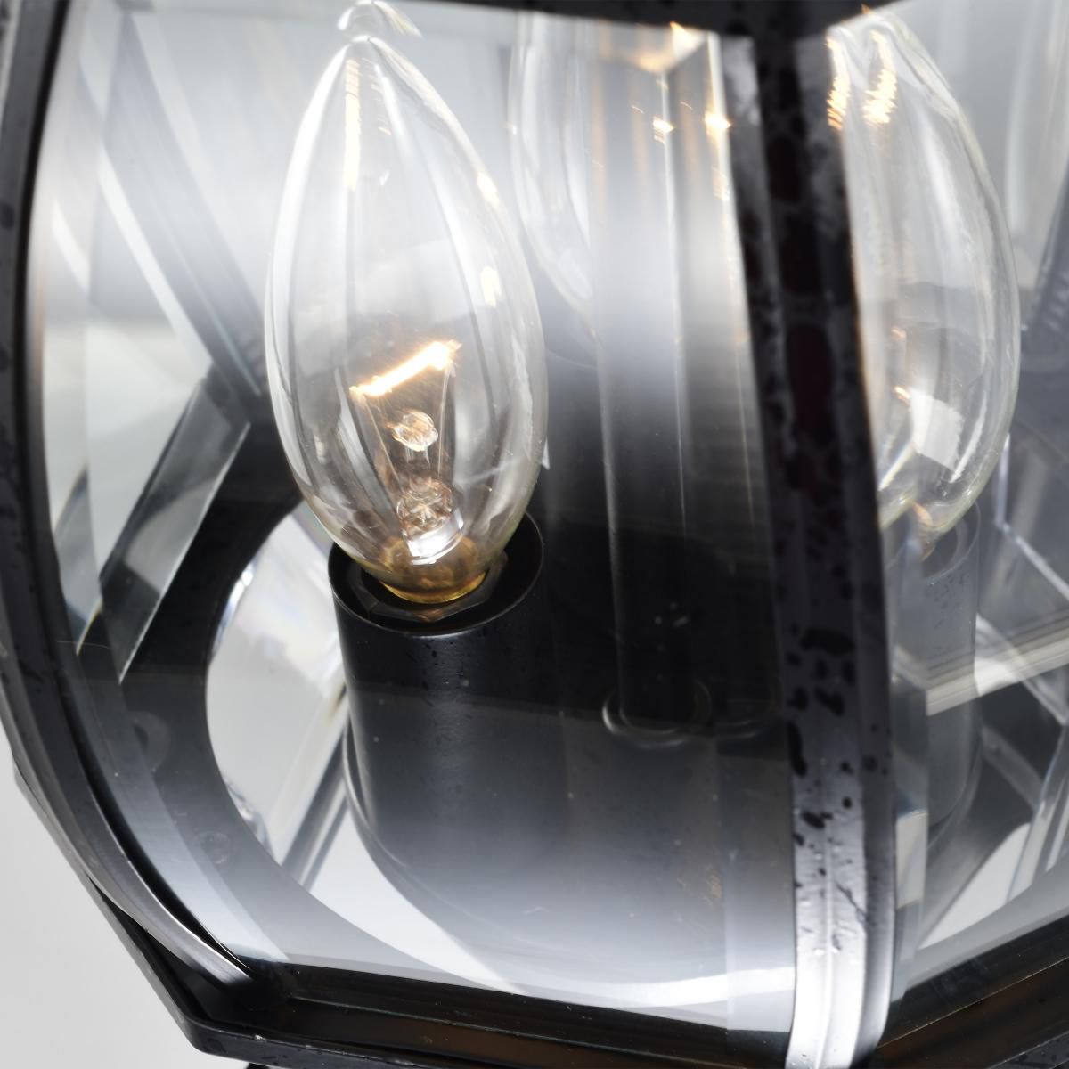 Central Park; 3 Light; 20 in.; Hanging Lantern with Clear Beveled Glass