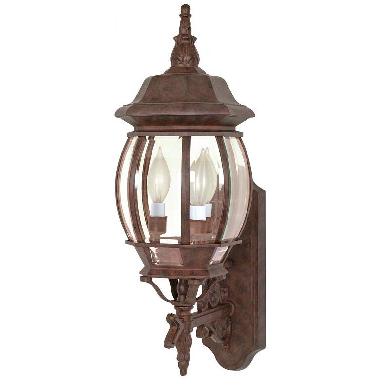 Image 1 Central Park; 3 Light; 22 in.; Wall Lantern with Clear Beveled Glass
