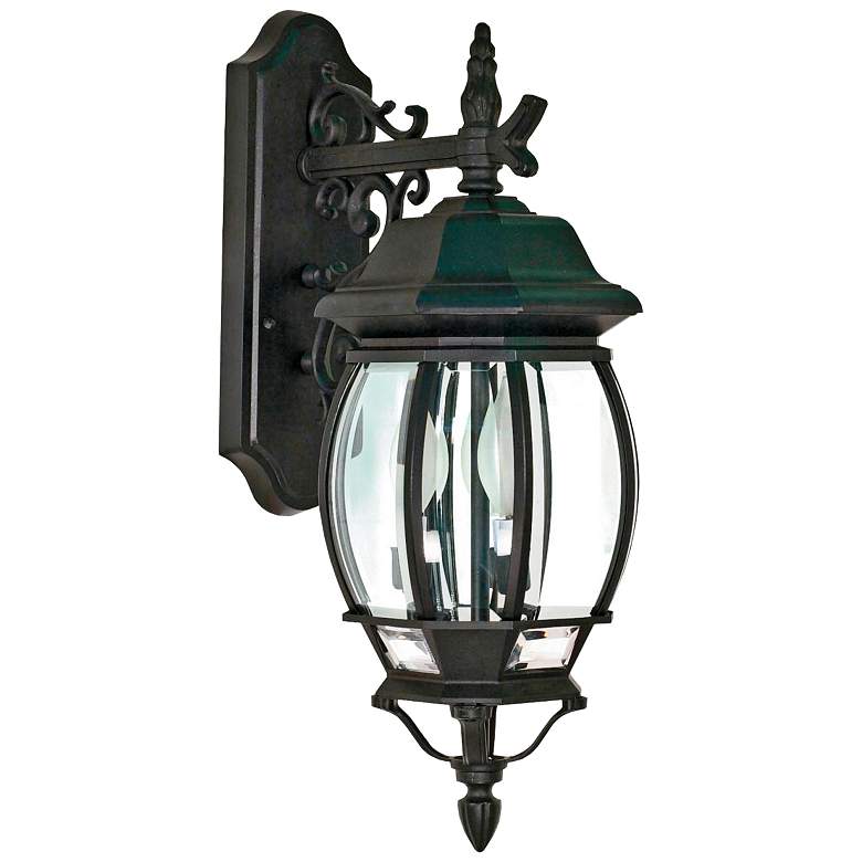 Image 1 Central Park; 3 Light; 22 in.; Wall Lantern with Clear Beveled Glass