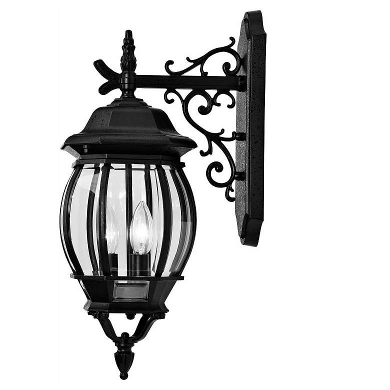 Image 7 Central Park; 3 Light; 22 in.; Wall Lantern with Clear Beveled Glass more views