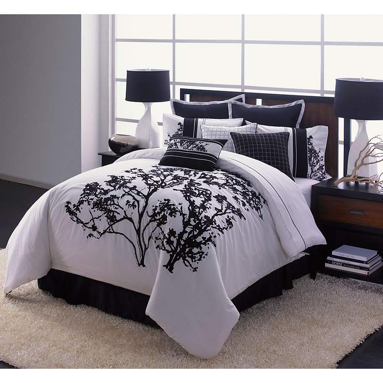 Image 1 Central Park Embroidery 7-Piece Queen Bedding Set