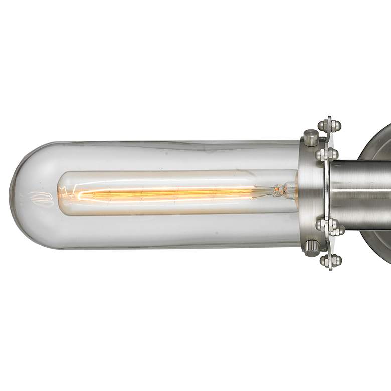 Image 2 Centri 22"W Satin Nickel Clear Glass 2-Light LED Bath Light more views