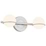 Centric 14.25" Wide 2.Light Brushed Nickel Bath Bar With Opal Glass Sh