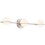 Centric 23" Wide 3.Light Brushed Nickel Bath Bar With Opal Glass Shade