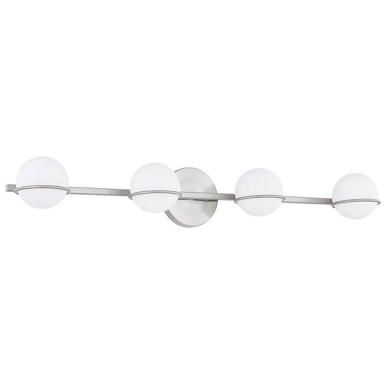 Image 2 Centric 32" Wide 4.Light Brushed Nickel Bath Bar With Opal Glass Shade more views