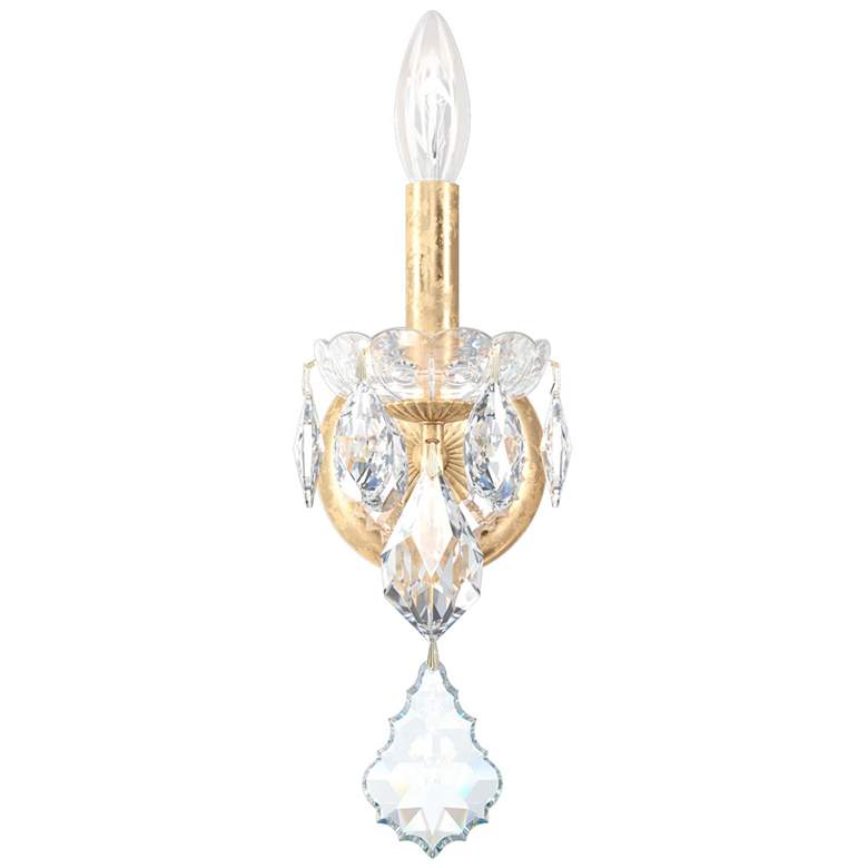 Image 1 Century 13 inchH x 4.5 inchW 1-Light Crystal Wall Sconce in French Gold
