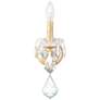 Century 13"H x 4.5"W 1-Light Crystal Wall Sconce in French Gold