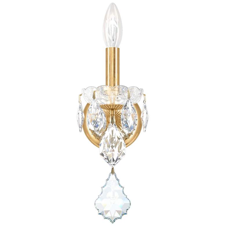 Image 1 Century 13"H x 4.5"W 1-Light Crystal Wall Sconce in Heirloom Gold