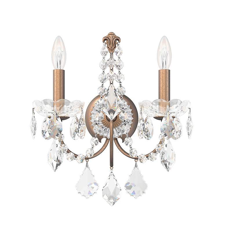 Image 2 Century 14"H Etruscan Gold with Crystal 2-Light Wall Sconce