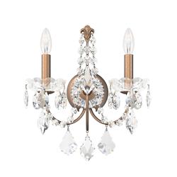 Century 14"H Etruscan Gold with Crystal 2-Light Wall Sconce