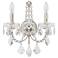 Century 14"H x 12"W 2-Light Crystal Wall Sconce in Antique Silver