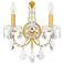 Century 14"H x 12"W 2-Light Crystal Wall Sconce in Heirloom Gold