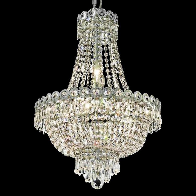 Image 1 Century 16 inch Wide Chrome and Crystal 3-Tier Chandelier
