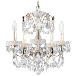 Century 17"H x 17"W 5-Light Crystal Chandelier in Antique Silver