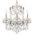 Century 17"H x 17"W 5-Light Crystal Chandelier in Antique Silver