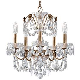 Image1 of Century 17"H x 17"W 5-Light Crystal Chandelier in Etruscan Gold
