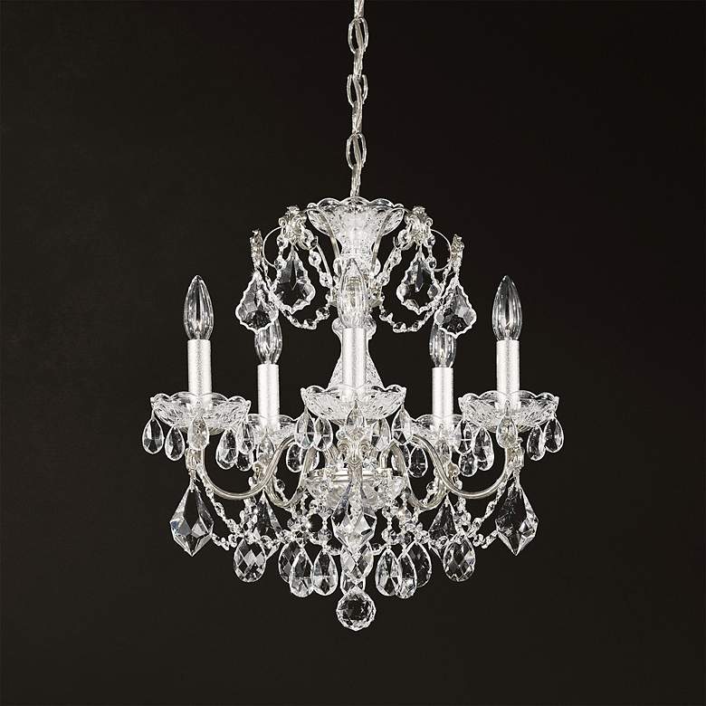 Image 4 Century 17"H x 17"W 5-Light Crystal Chandelier in Etruscan Gold more views