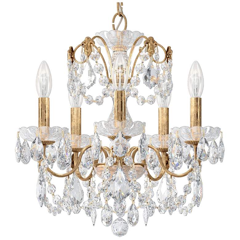 Image 1 Century 17 inchH x 17 inchW 5-Light Crystal Chandelier in French Gold